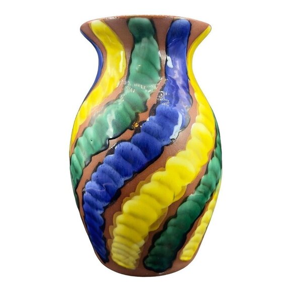 Large Talavera Tonala Vase Vessel Multicolor Pottery Signed F Guerrero G Mexico - Picture 15 of 15